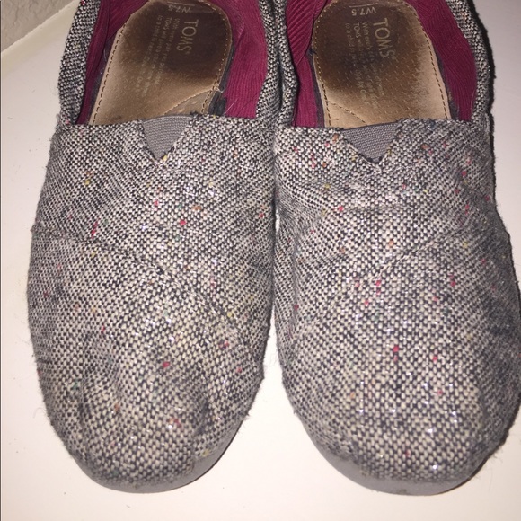 Toms Shoes - TOMS 7.5 flats gray, tweed, unique 💁🏻‍♀️